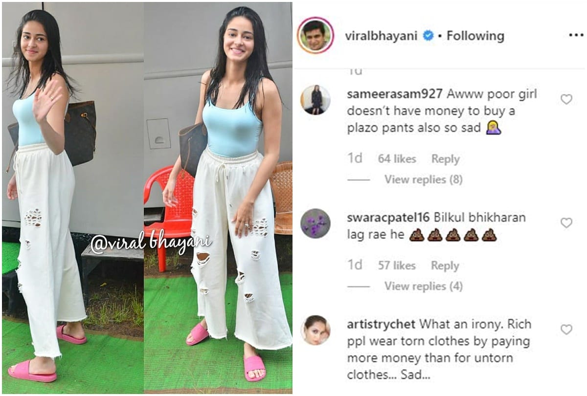 pati patni aur woh actress Ananya Panday trolls for Torn Plazo