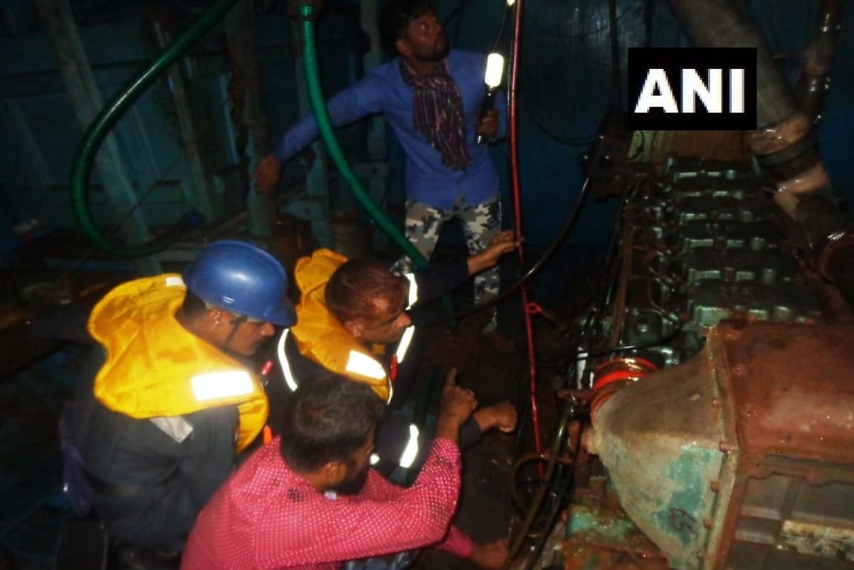 Indian Coast Guard Ship Rajdoot rescued 23 crew members onboard a fishing vessel