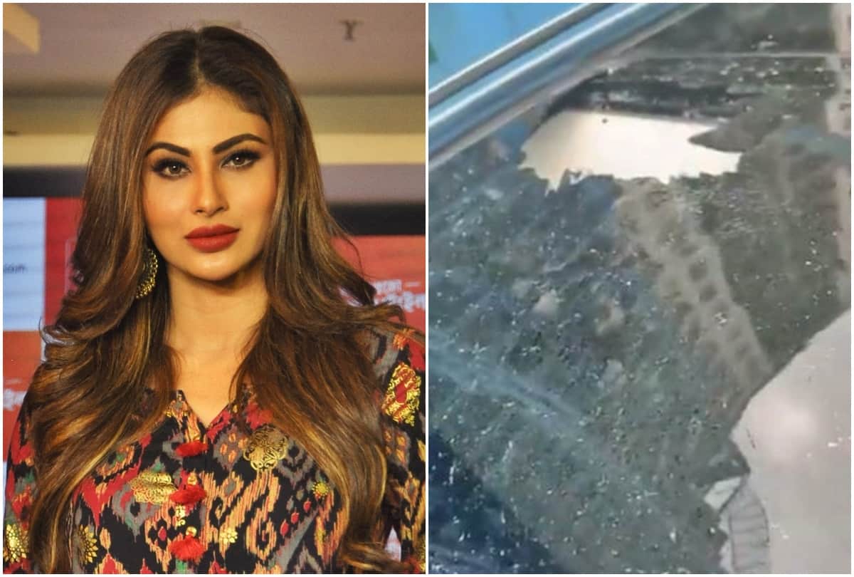Mouni Roy car was damaged after large rock fell from Mumbai Metro construction site in Juhu