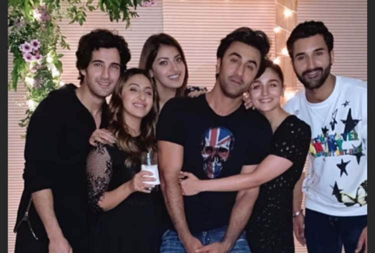 ranbir kapoor and alia bhatt hugs each other at her best friend akansha ranjan birthday party