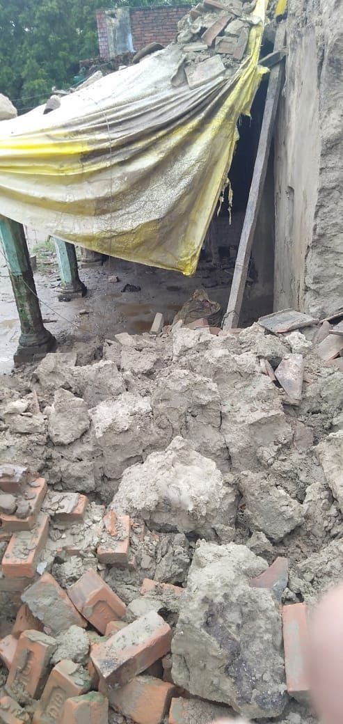 Raw houses collapsed due to heavy rain, waterlogging
