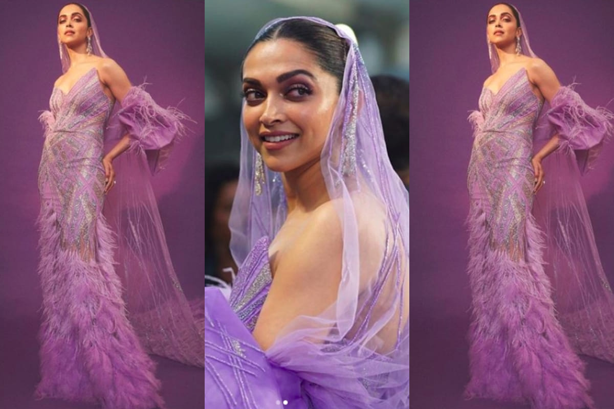 iifa 2019 deepika padukone looks gorgeous in designer gaurav gupta purple hue gown
