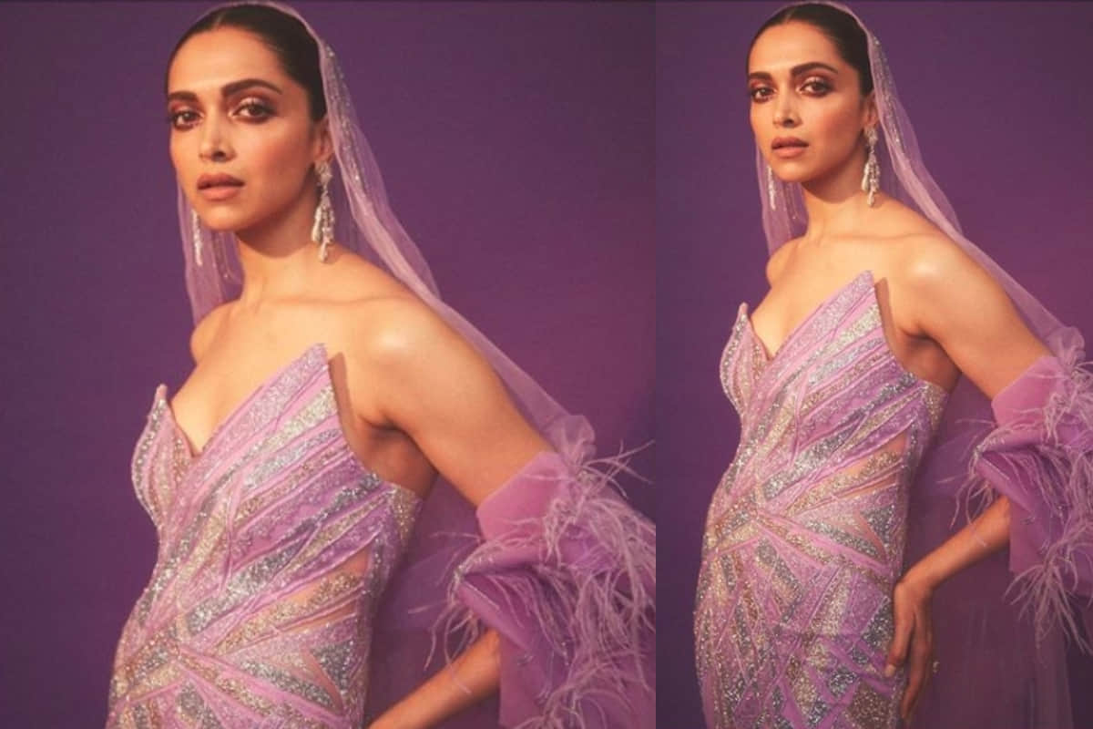 iifa 2019 deepika padukone looks gorgeous in designer gaurav gupta purple hue gown