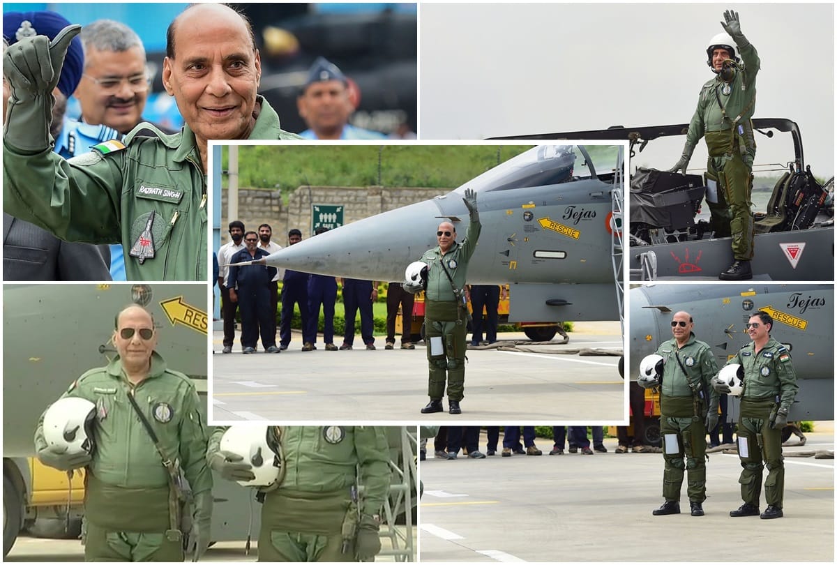 Defense Minister Rajnath Singh flying indigenous fighter aircraft LCA Tejas, See Photos