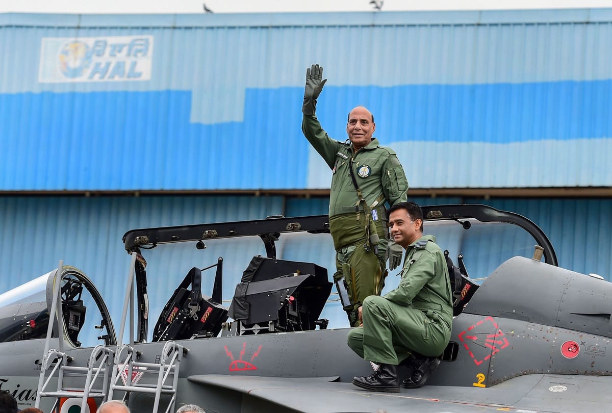 Defense Minister Rajnath Singh flying indigenous fighter aircraft LCA Tejas, See Photos