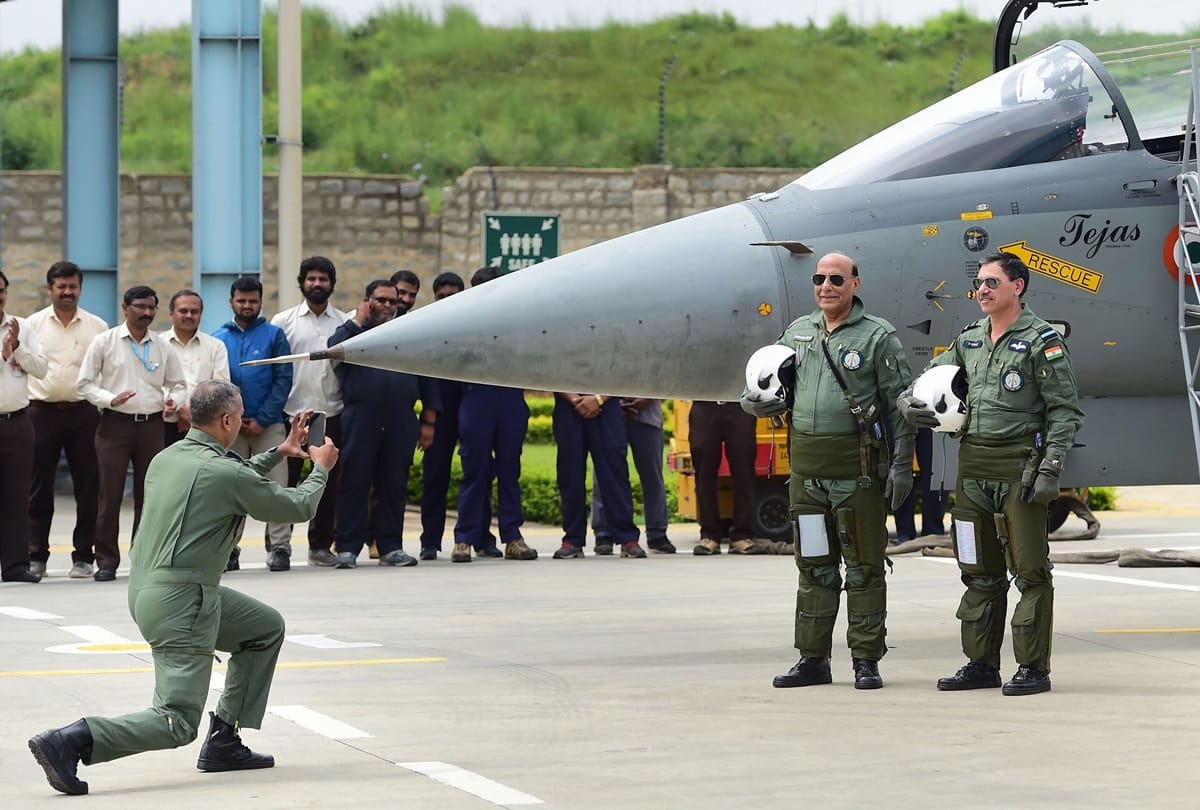 Defense Minister Rajnath Singh flying indigenous fighter aircraft LCA Tejas, See Photos