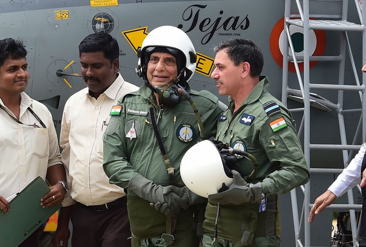 Defense Minister Rajnath Singh flying indigenous fighter aircraft LCA Tejas, See Photos