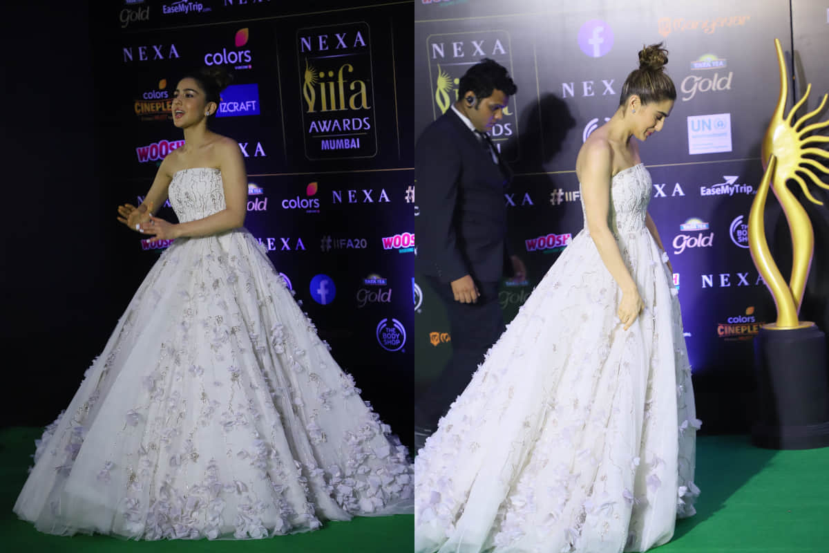 sara ali khan looks fairy in white princess gown at iifa awards 2019