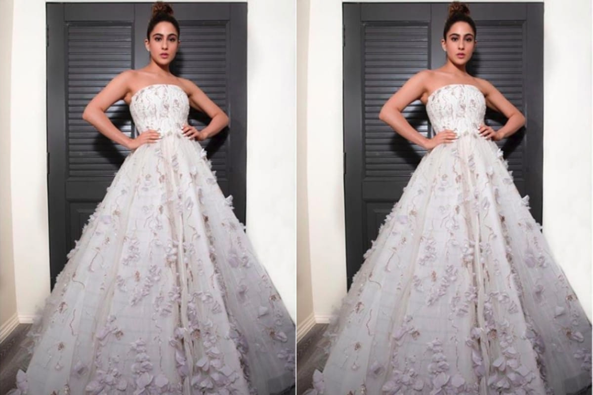 sara ali khan looks fairy in white princess gown at iifa awards 2019