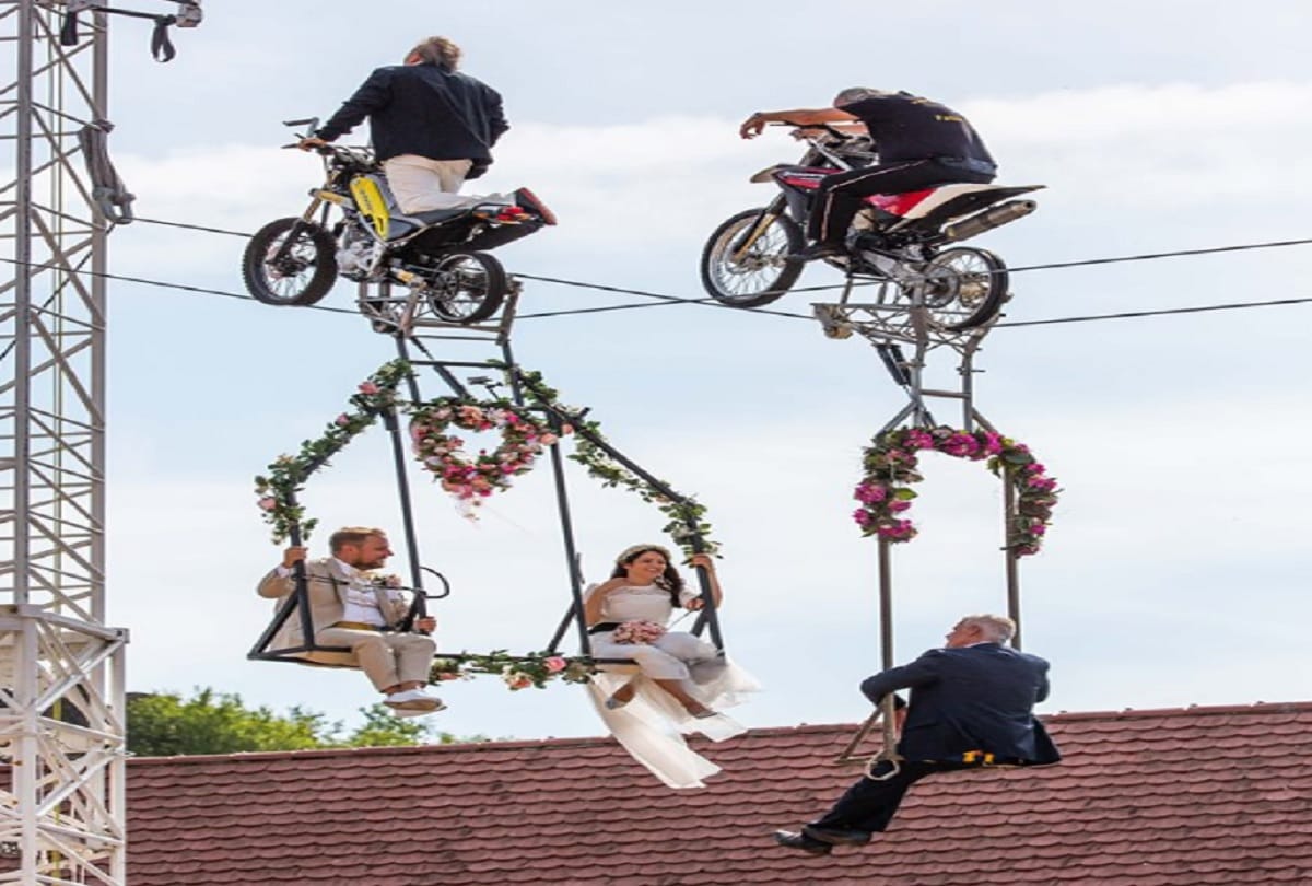 Breathtaking Mid air Wedding in germany photos gone viral on social media
