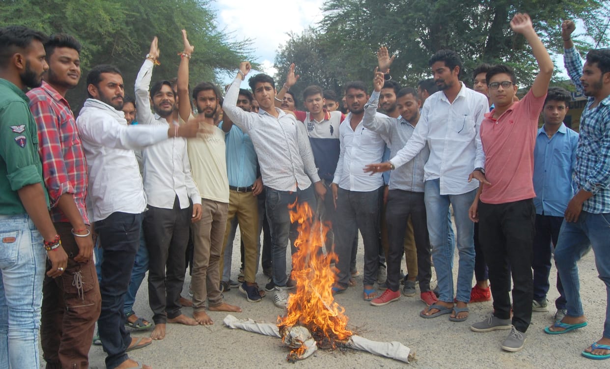 Student council burnt effigy of accused professor