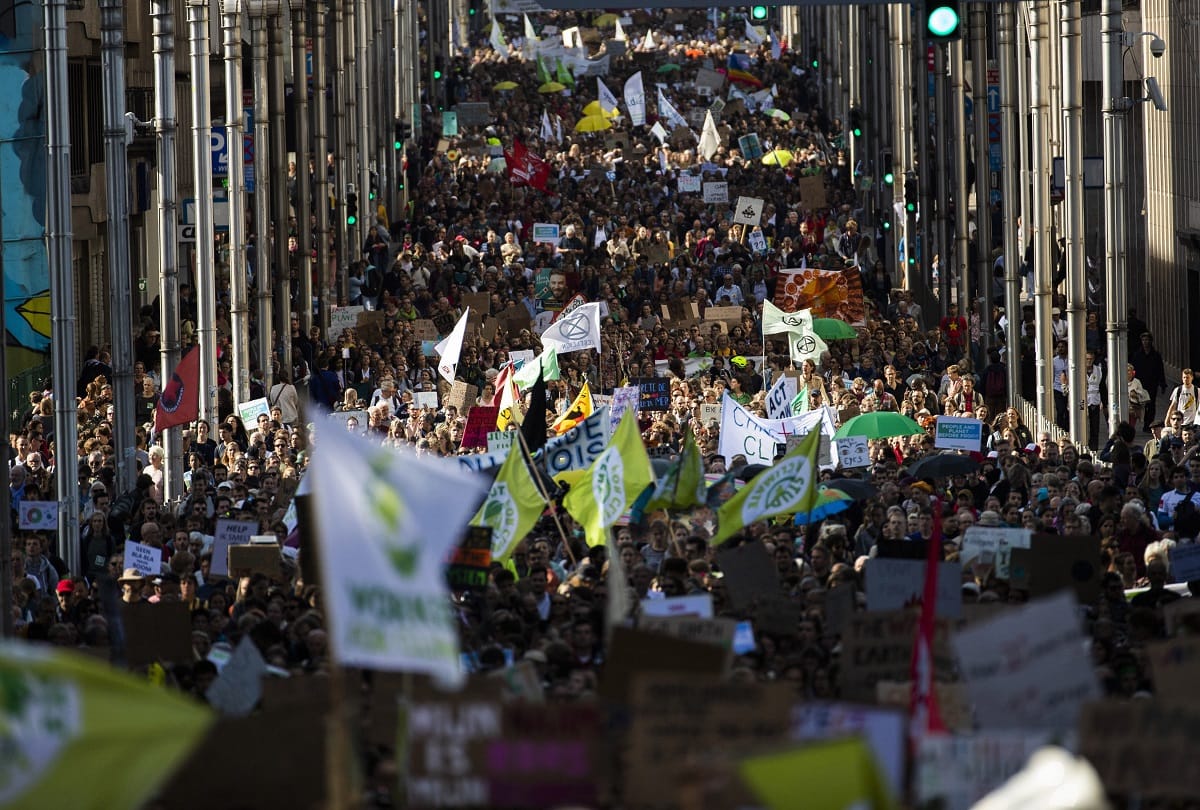 Demonstration on climate change in every region of the world before UN conference