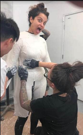 Kangana Ranaut Prosthetic Makeup Pictures for Jayalalitha Biopic