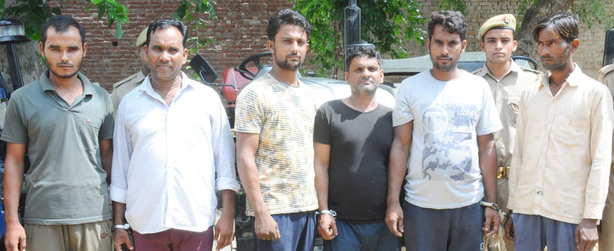 stolen tractors in junk warehouse