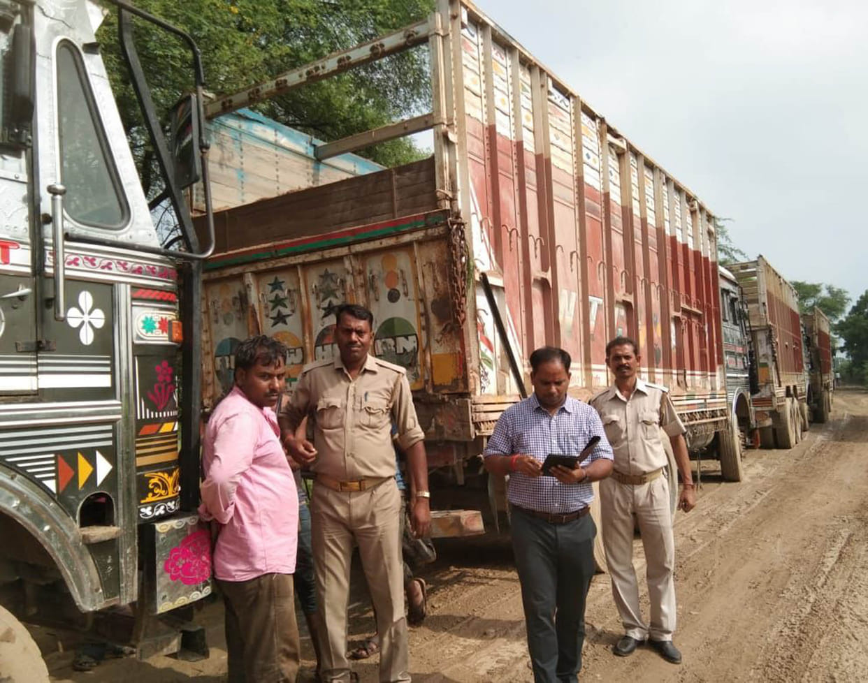 Overload 10 trucks challan