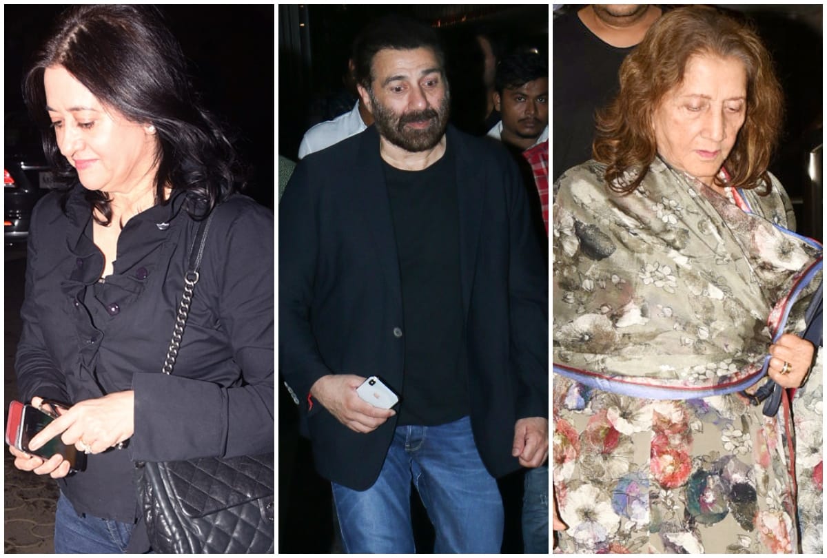 Pal Pal Dil Ke Pass Screening Dharmendra Wife Prakash Kaur and Sunny Deol Wife Spotted