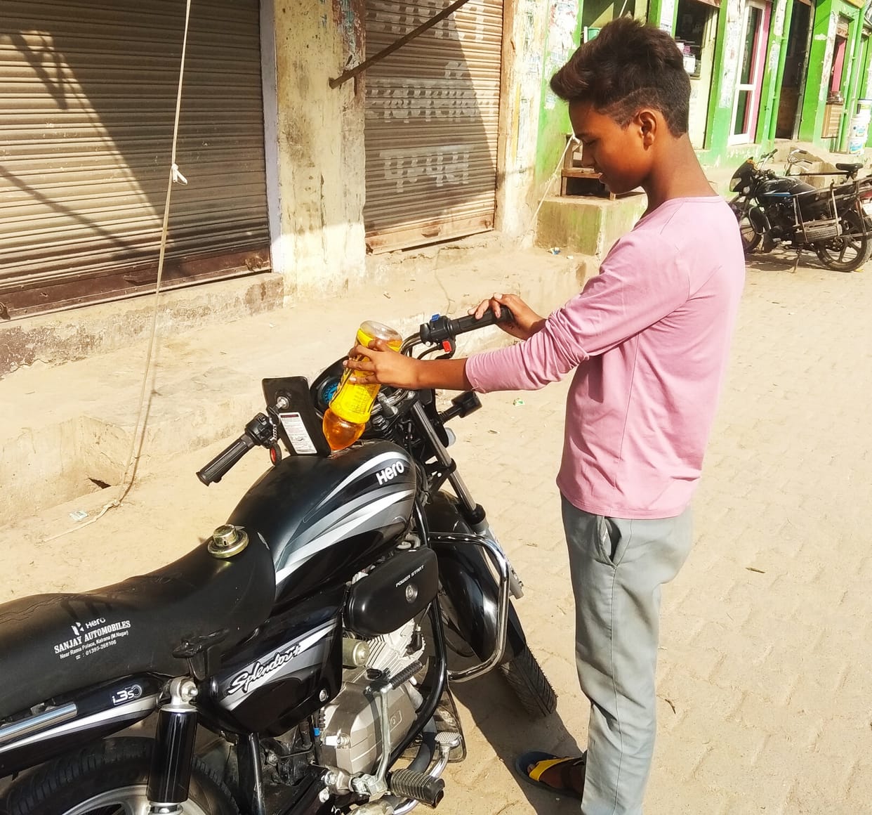 Petrol and diesel being sold in street