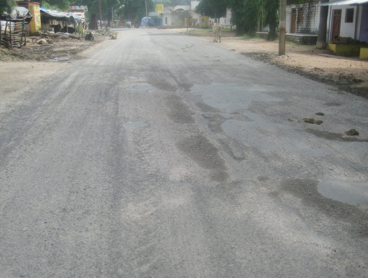 Mahroni lalitpur marg condition is bad
