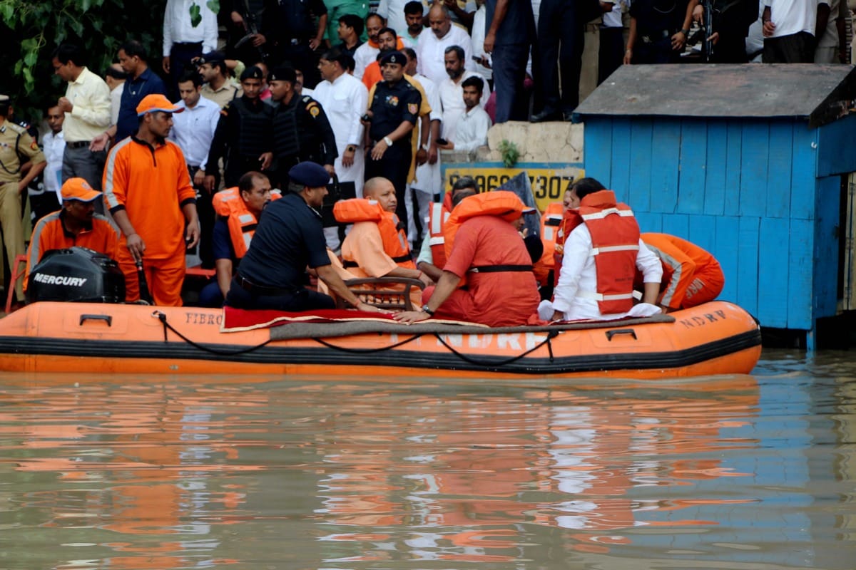 cm yogi adityanath meet flood victims during to visit in varanasi
