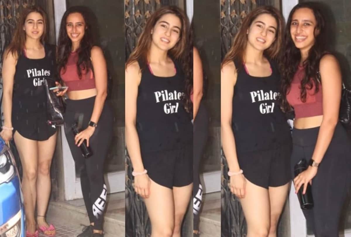 sara ali khan and jhanvi kapoor spot in shorts with same fitness trainer