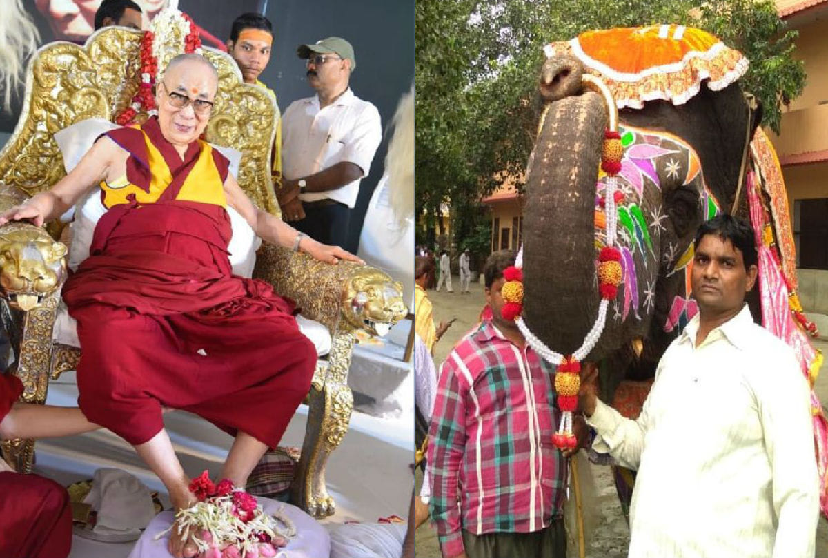 warm welcome of Dalai Lama in raman reti ashram in mathura