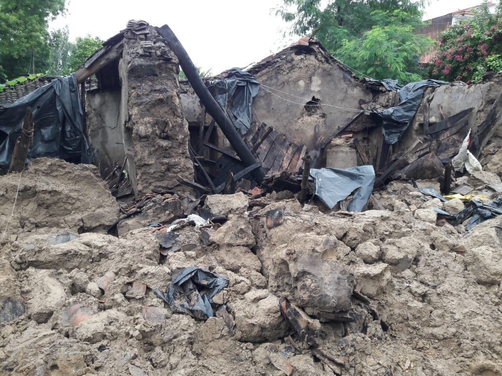 House collapsed due to rain, family survived