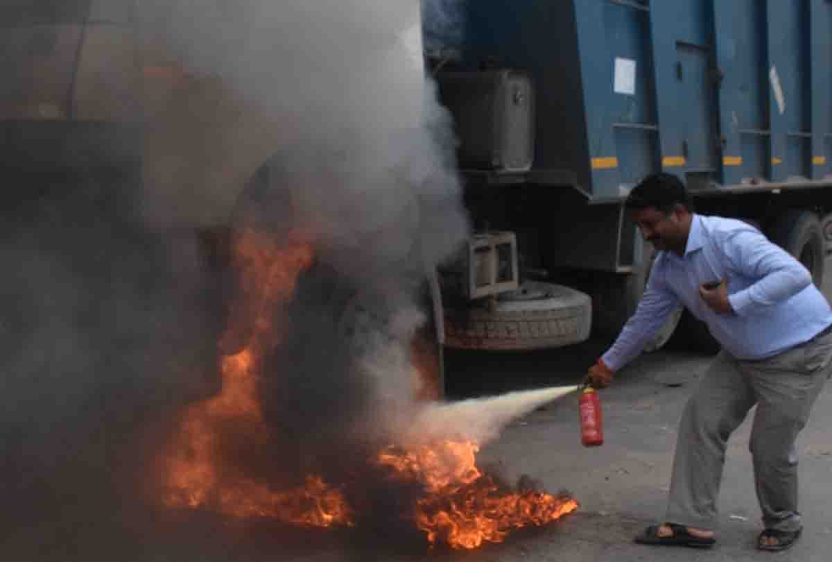 Dumper crushed moped, fire helmet saves moped rider's life