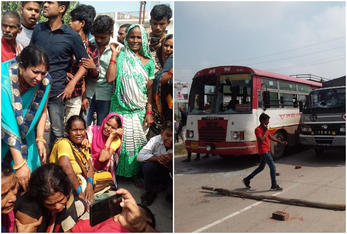 Crime news in Gorakhpur traffic jam on Khalidabad Highway man murdered by villagers