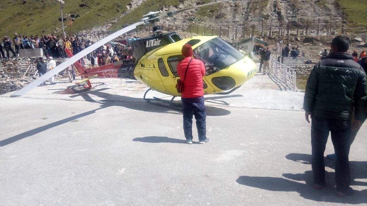 helicopter crash in kedarnath dham photos