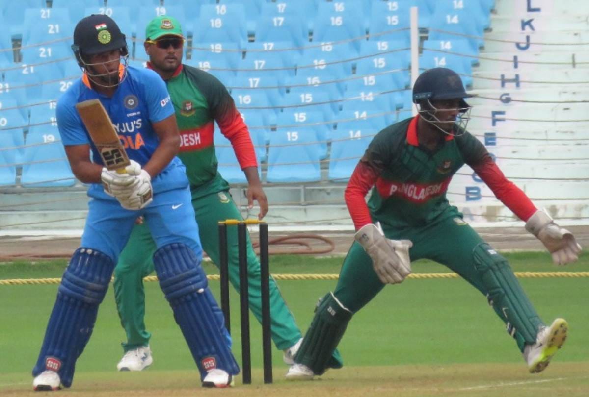 india vs bangladesh under 23 cricket series : india starts well, rain may interrupt