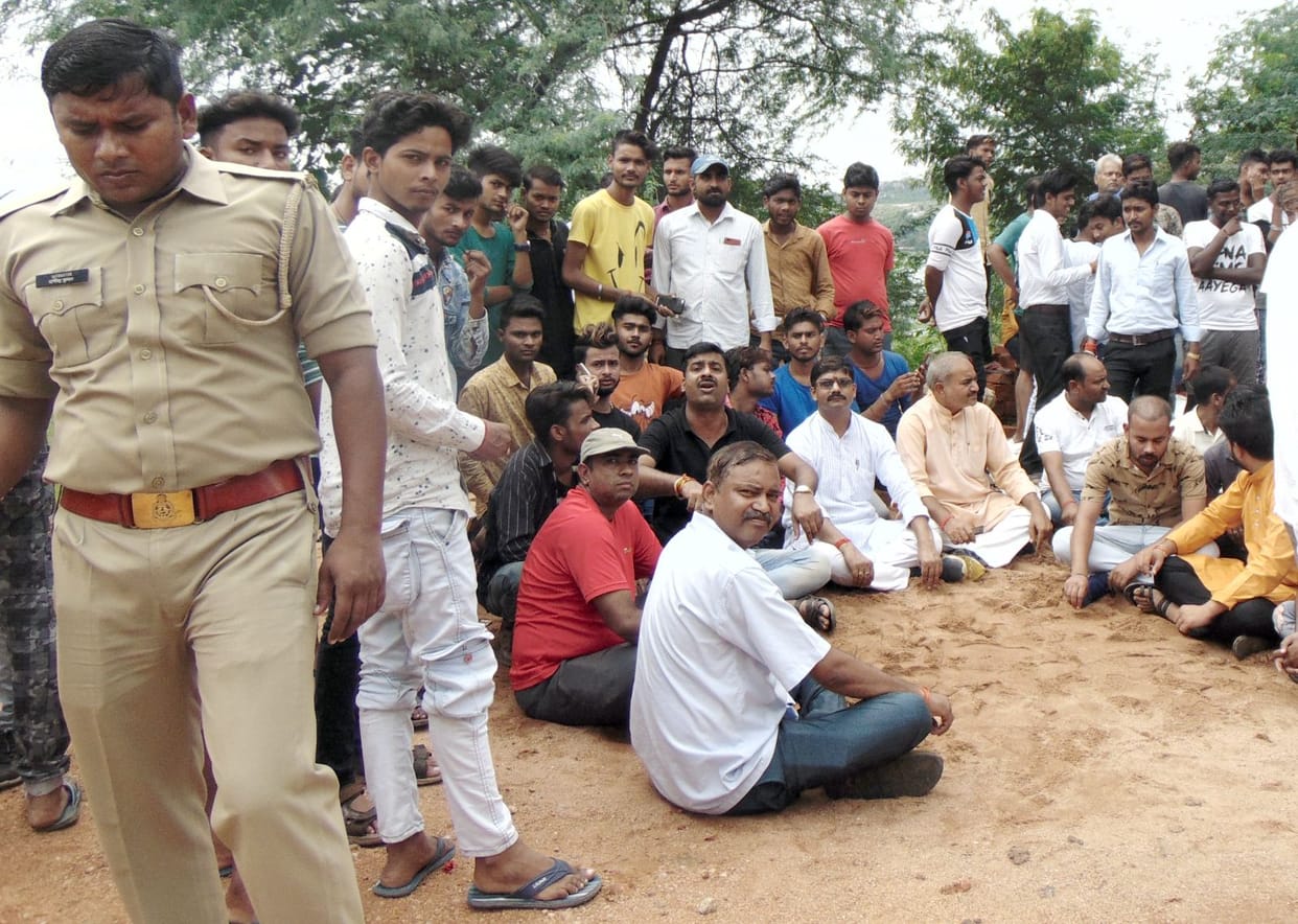 Tension increased as ancient Shiva Math collapsed, police force deployed