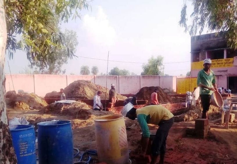 the constrection work of kisan kalyan kendriye is starting