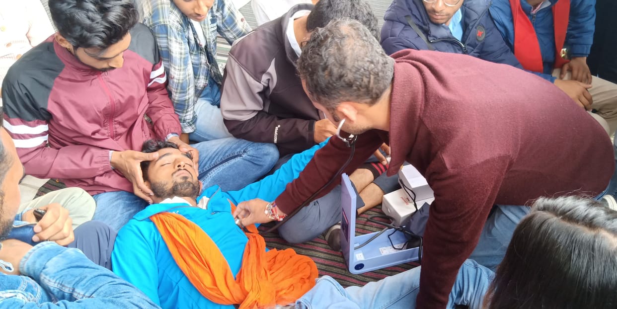 the chairman of student union ill due to hunger strike