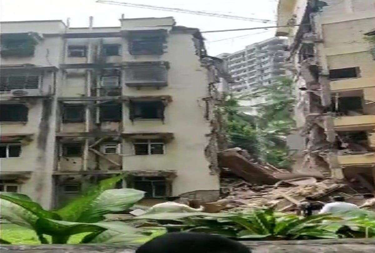 Mumbai A part of a staircase of a building collapsed in Khar West today