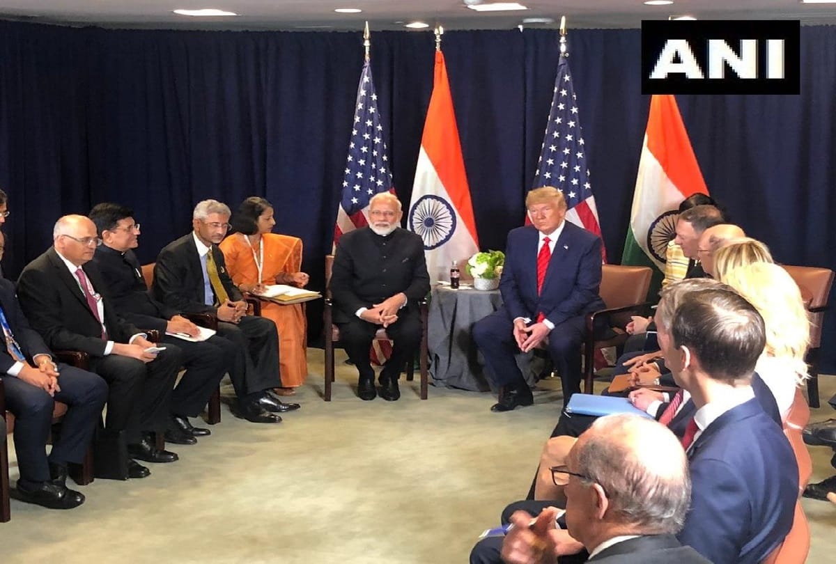 PM Narendra Modi and US President Donald Trump hold a meeting at the UN Headquarters