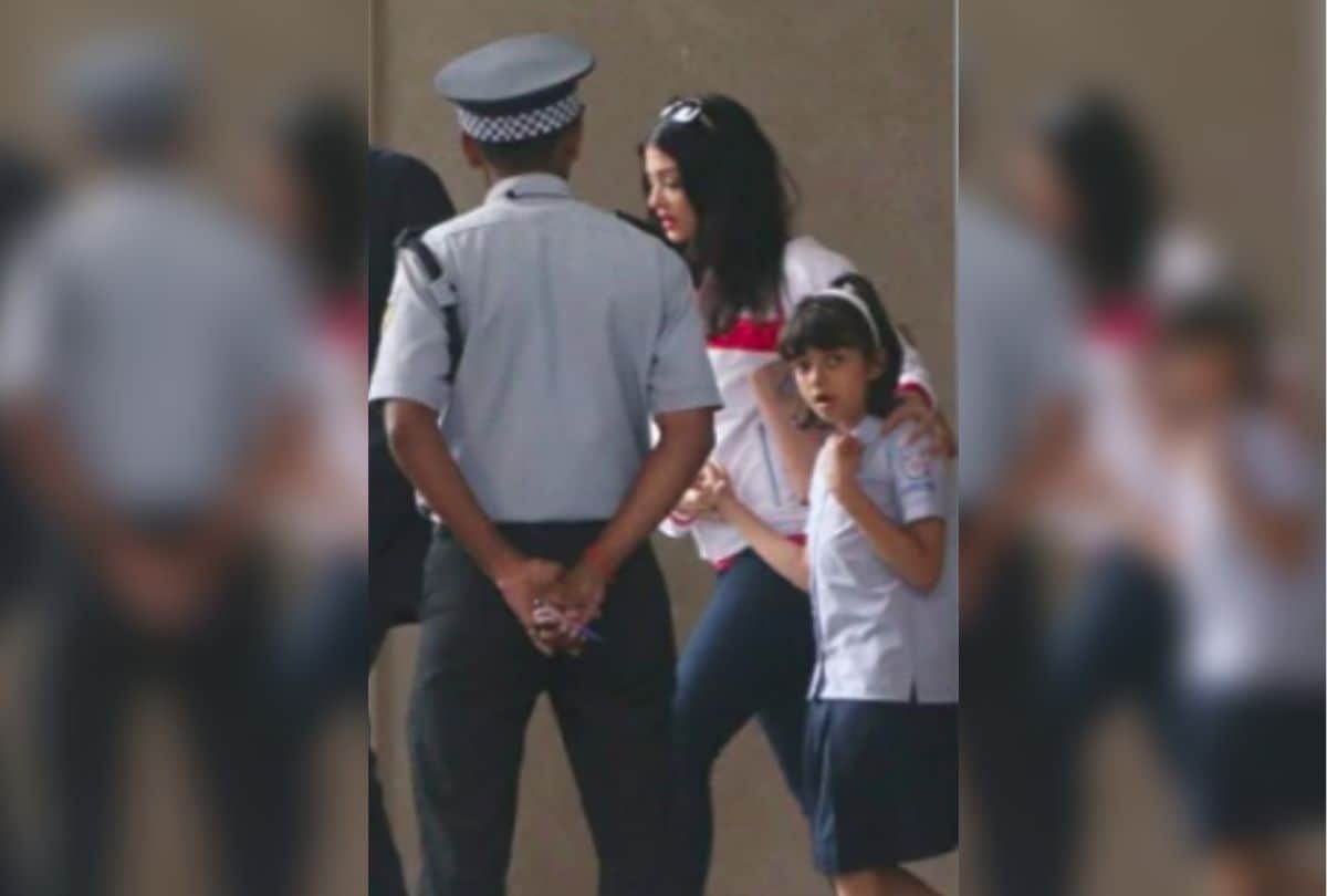 aishwarya rai bachchan and aaradhya bachchan spotted in her school uniform