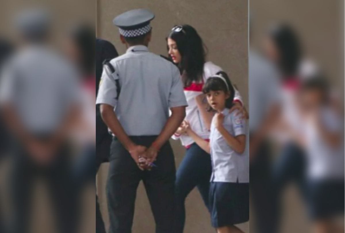 aishwarya rai bachchan and aaradhya bachchan spotted in her school uniform