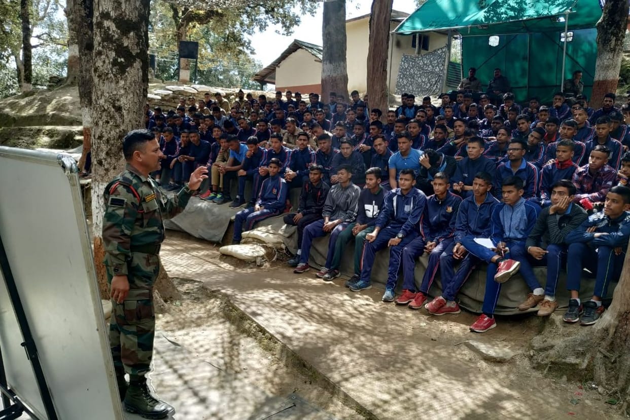candidates are learning technique of war in camp