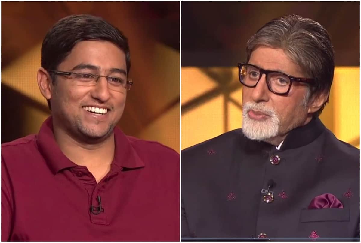kbc 11 amitabh bachchan  and contestant aditya