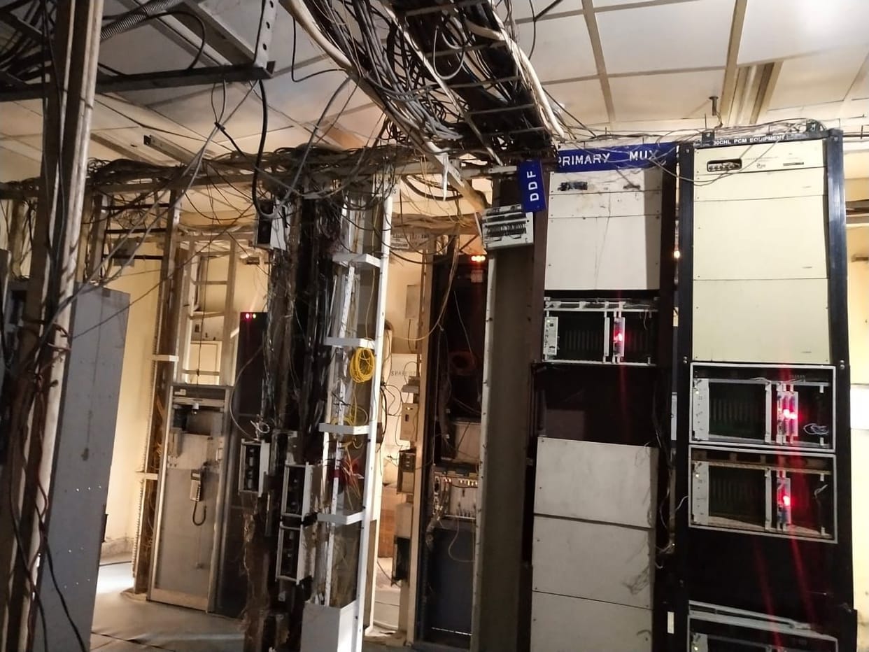 Electricity fell on telephone exchange, machine worth millions burnt