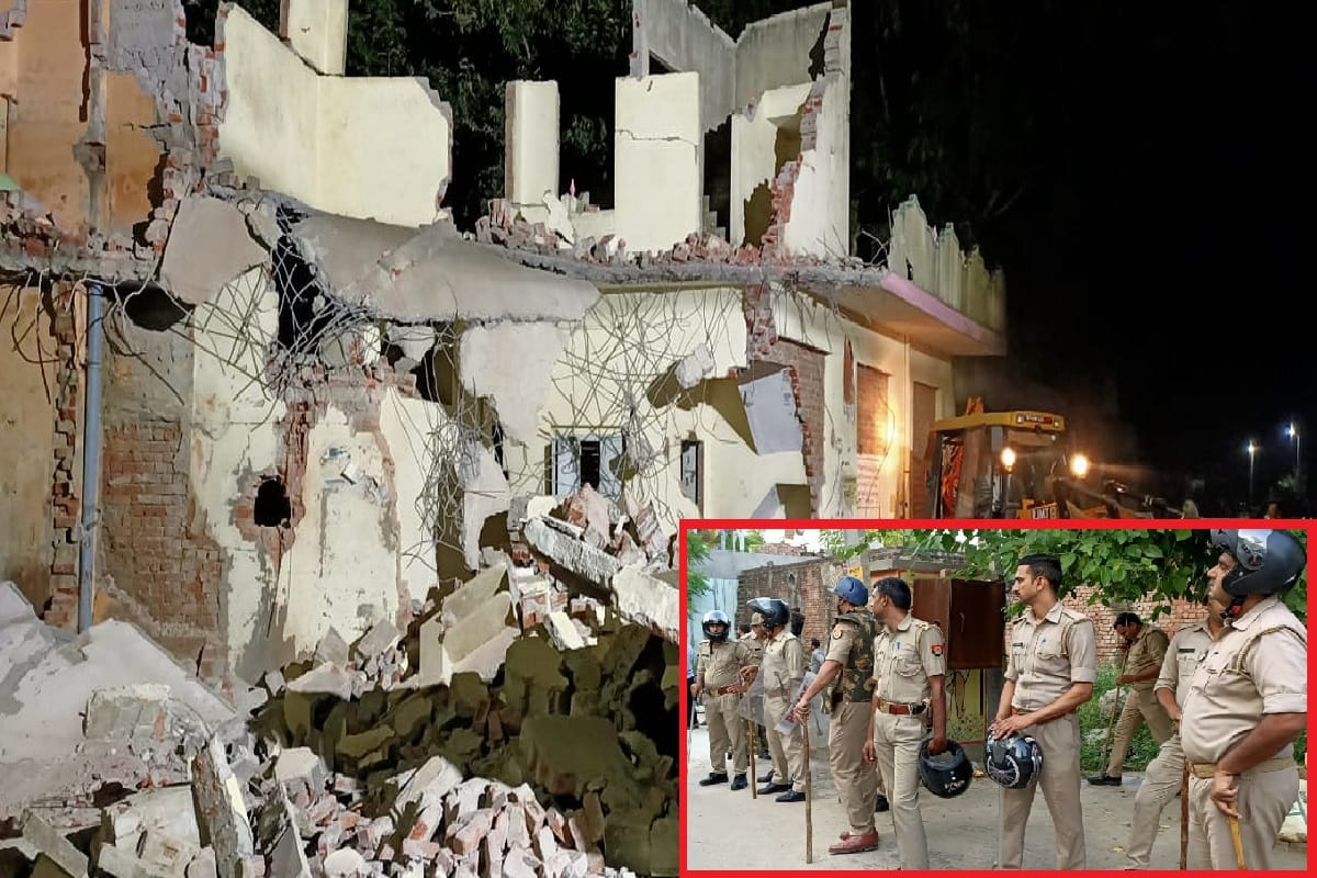 Illegal occupation demolished from madrasa by police in Muzaffarnagar