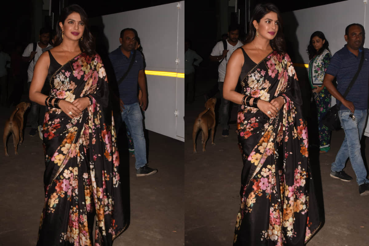 priyanka chopra look simple and sober during sky is pink promotion in India