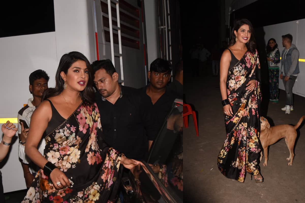priyanka chopra look simple and sober during sky is pink promotion in India