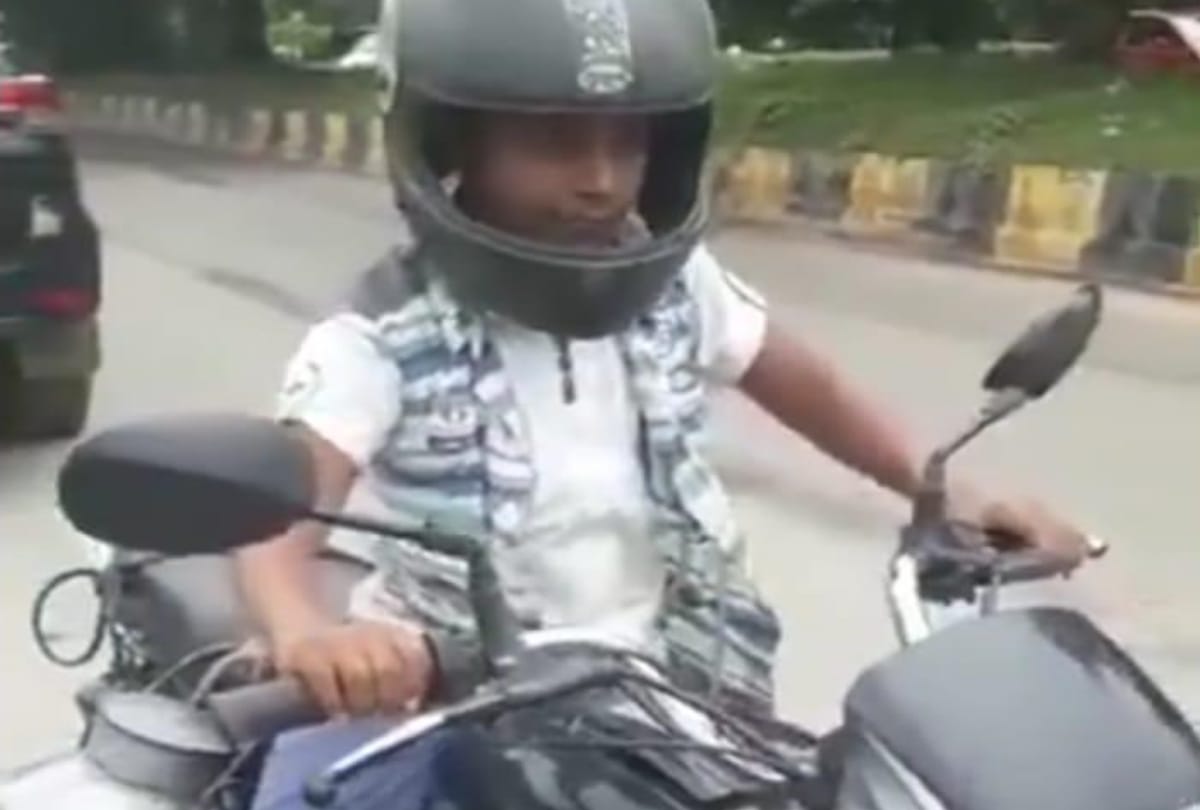 Fine against eight years child who run bike