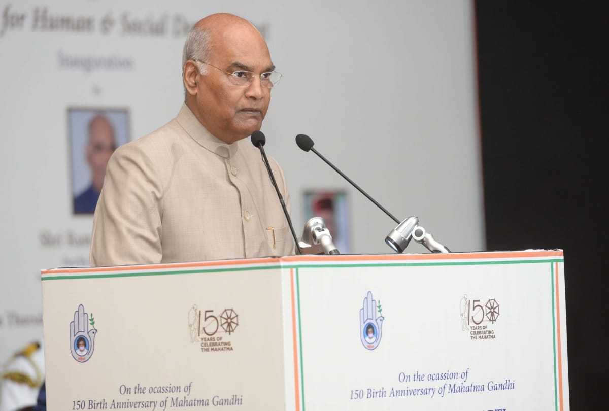 President kovind says Gandhian values are relevant for solving problems like terrorism,corruption