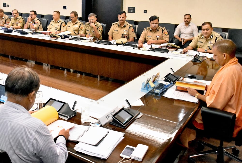 Chief Minister Yogi Adityanath review meeting with officers.