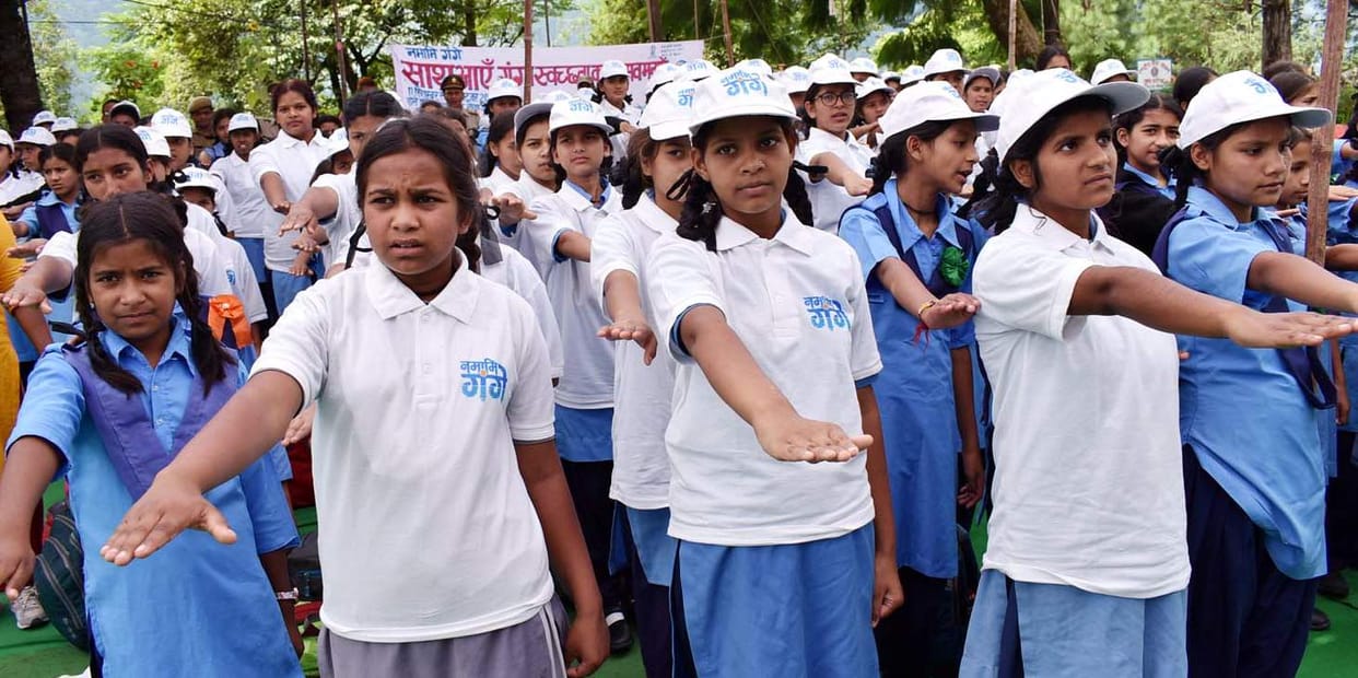 Girls took out cleanliness rally