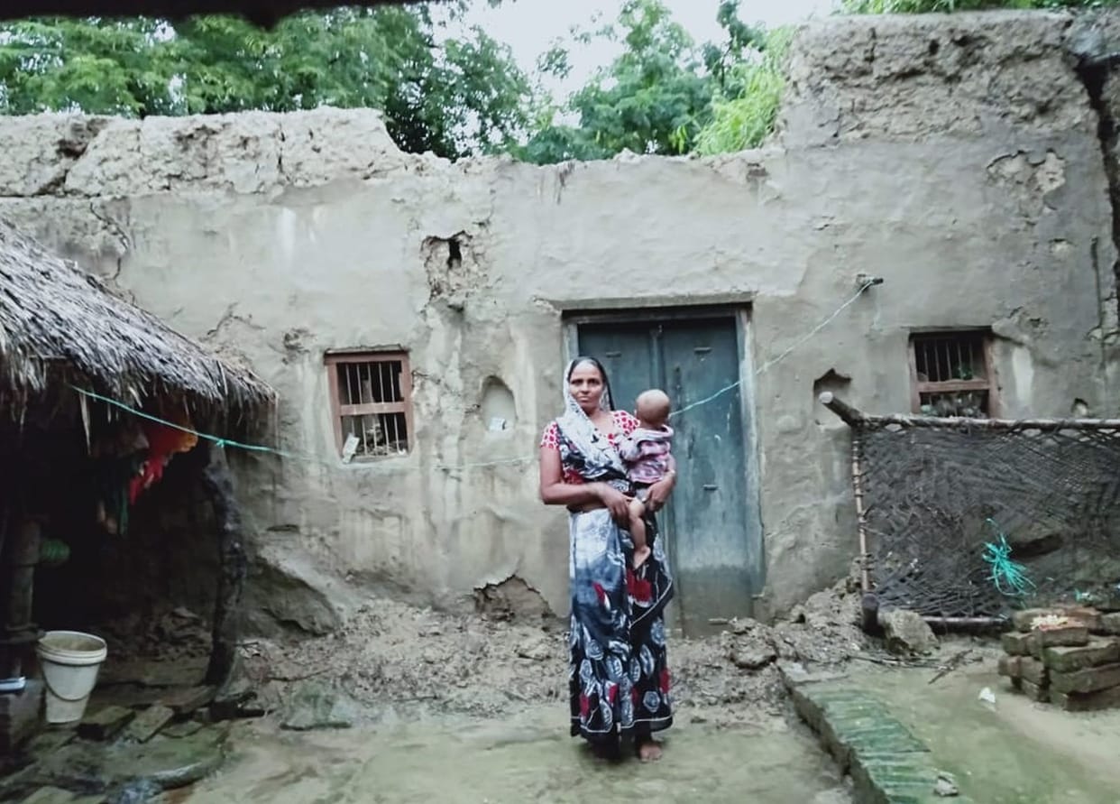 Two including the girl died due to collapse of raw walls in the rain