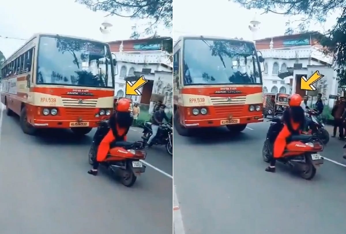 Woman teaches bus driver how to drive on right lane video viral on social media