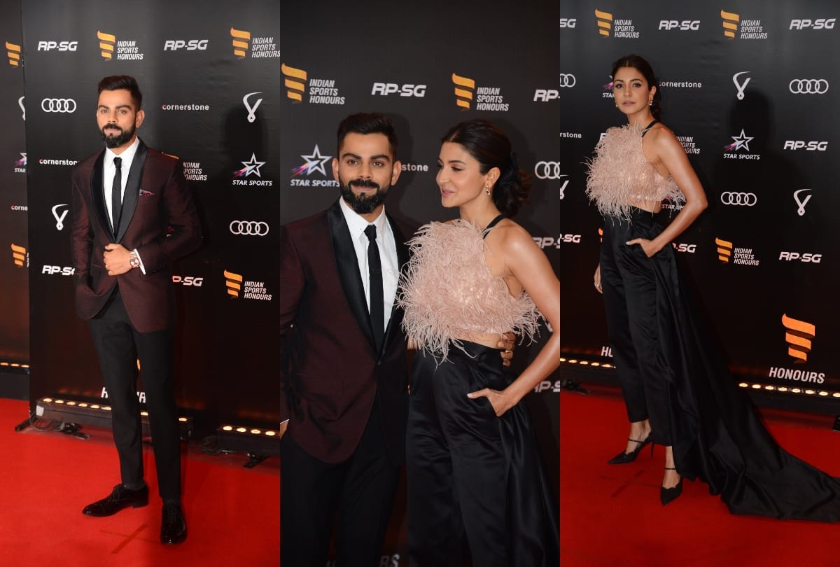 anushka sharma and virat kohli gives adorable fashion goals in indian sports honour 2019